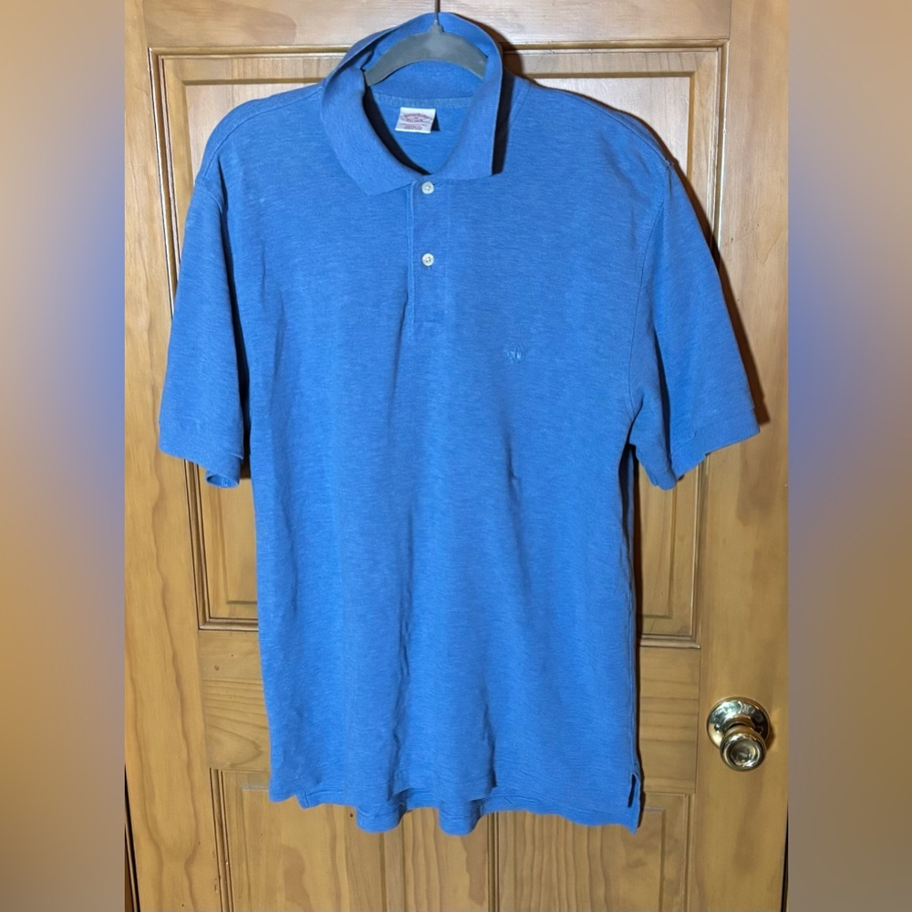 Brooks Brothers Polo Shirt Sky Blue Original Fit 100% Cotton Embroidered Logo M